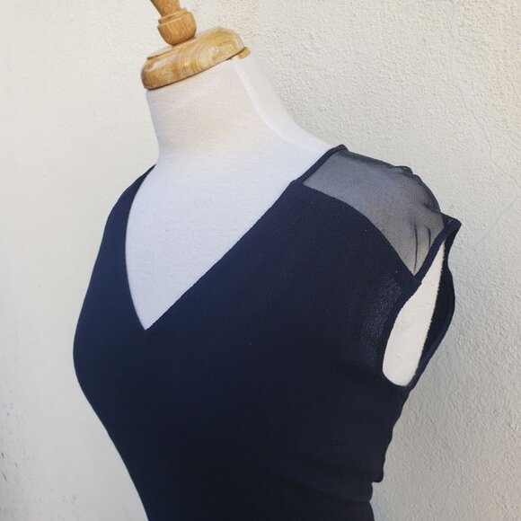 SANDRO Paris V Neck Black Mini Dress with Ruffle Hem - Picture 8 of 12